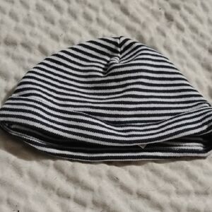 Striped Black and White Kids Beanie